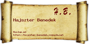 Hajszter Benedek névjegykártya