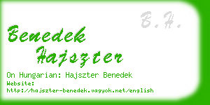 benedek hajszter business card
